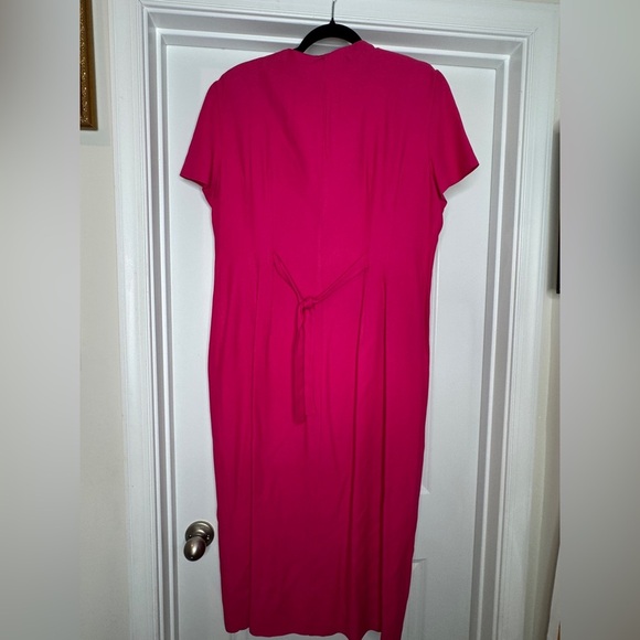 Vintage S.L. Fashions Pencil Dress w/ Flower Embroidery Metal Buttons, Sz 16 - Picture 6 of 8